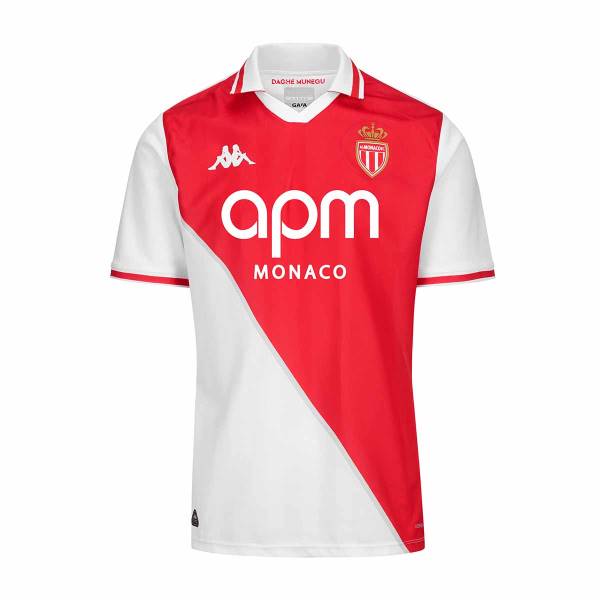 Jersey AS Monaco 2024/25 Home Stadium Kappa Football Kit White / Red | Jersey-677