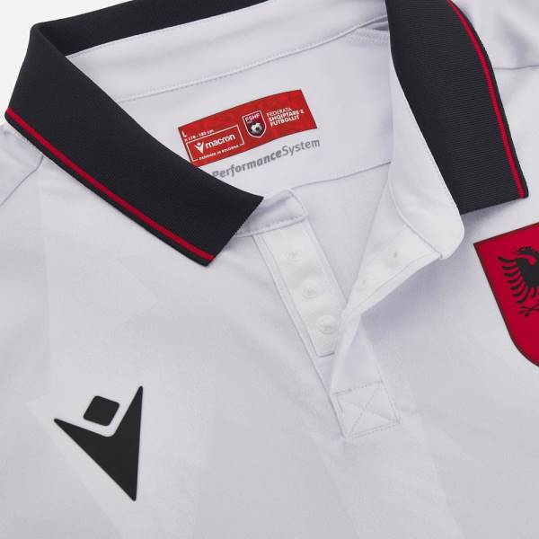 Jersey Albania National Team FSHF 2023/24 Away Football Kit White / Black | Jersey-221