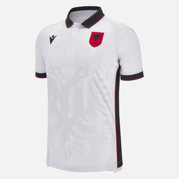 Jersey Albania National Team FSHF 2023/24 Away Football Kit White / Black | Jersey-221