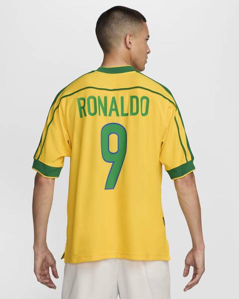 Jersey Brazil 1998 Reissue Ronaldo Nike Football Stadium Kit Yellow / Green | Jersey-90