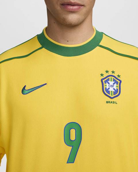 Jersey Brazil 1998 Reissue Ronaldo Nike Football Stadium Kit Yellow / Green | Jersey-90