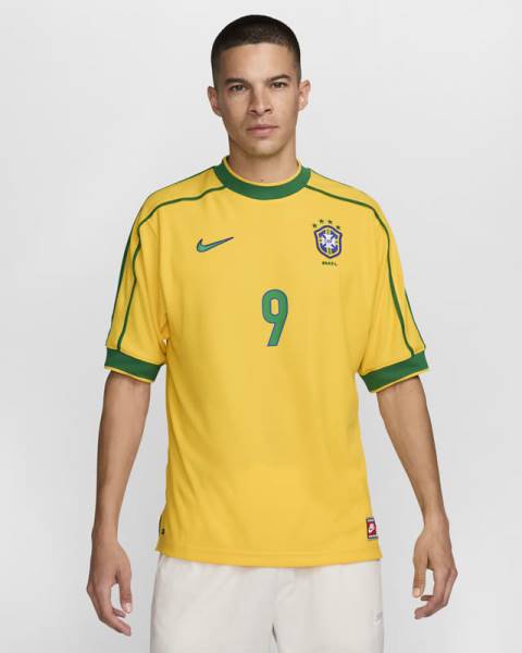 Jersey Brazil 1998 Reissue Ronaldo Nike Football Stadium Kit Yellow / Green | Jersey-90