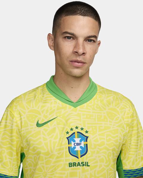 Jersey Brazil 2024 Stadium Home Nike Football Kit Yellow / Green | Jersey-83