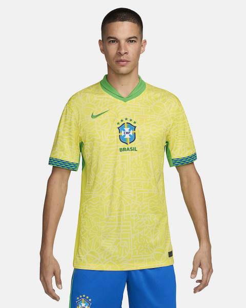 Jersey Brazil 2024 Stadium Home Nike Football Kit Yellow / Green | Jersey-83