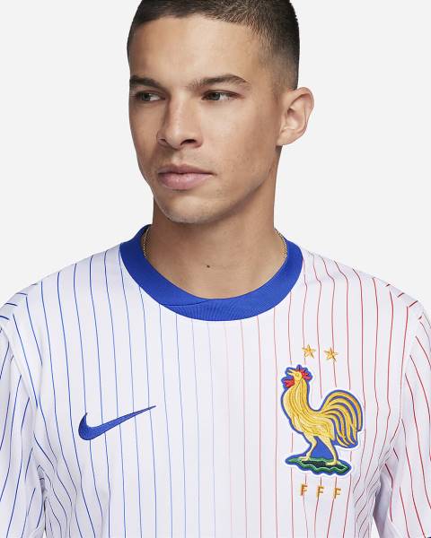 Jersey FFF(France) 2024/25 Stadium Away Nike Football Kit White / Blue | Jersey-34