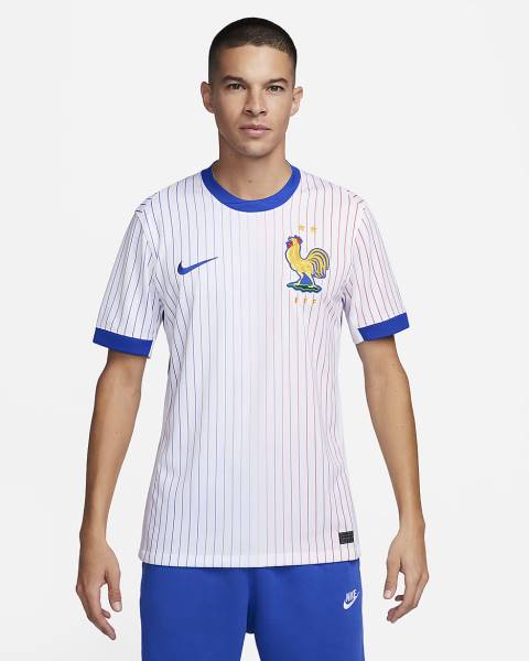 Jersey FFF(France) 2024/25 Stadium Away Nike Football Kit White / Blue | Jersey-34