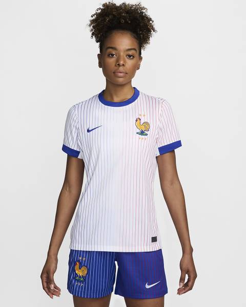 Jersey FFF(France) 2024/25 Stadium Away Nike Football Kit White / Blue | Jersey-35