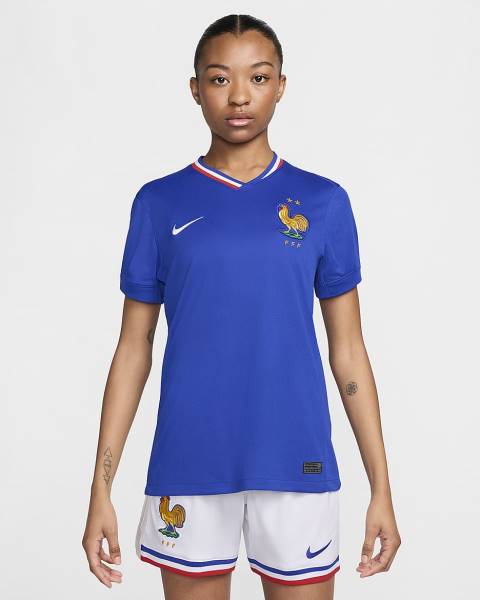 Jersey FFF(France) 2024/25 Stadium Home Nike Football Kit Blue | Jersey-32