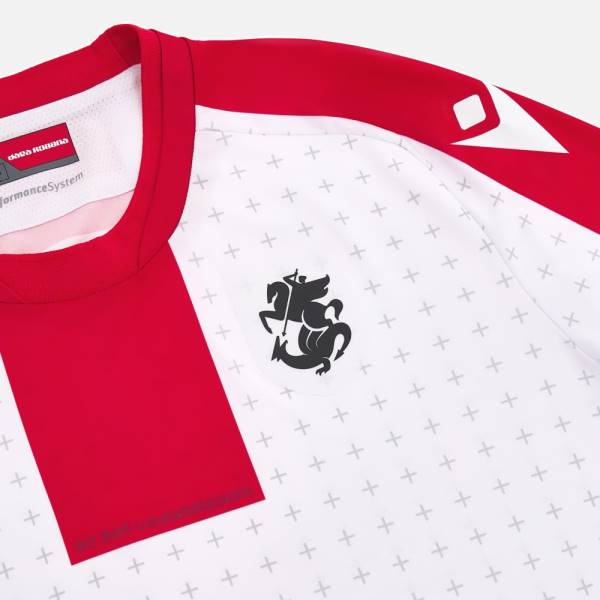 Jersey Georgia 2023/24 Home Macron Football Kit White / Red | Jersey-222