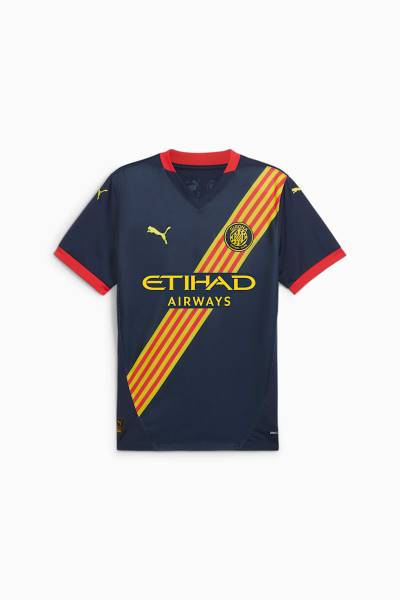 Jersey Girona FC 2024/25 Away Puma Football Kit Navy / Yellow / Red | Jersey-408