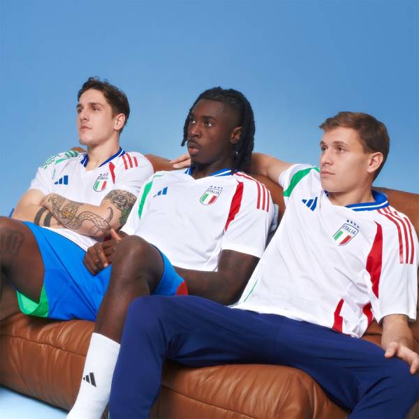 Jersey Italy 2024 Away Adidas Football Match Kit White / Blue / Red | Jersey-126