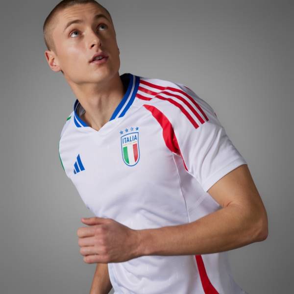 Jersey Italy 2024 Away Adidas Football Match Kit White / Blue / Red | Jersey-126