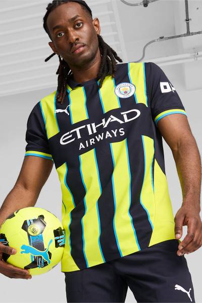 Jersey Manchester City 2024/25 Away Match Puma Football Kit Yellow / Navy | Jersey-308