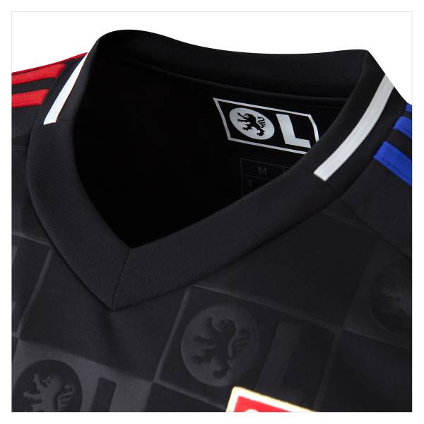 Jersey Olympique Lyonnais 2024/25 Away Adidas Football Kit Black / Blue / Red | Jersey-667