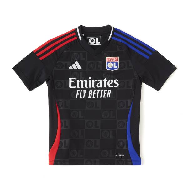 Jersey Olympique Lyonnais 2024/25 Away Adidas Football Kit Black / Blue / Red | Jersey-669