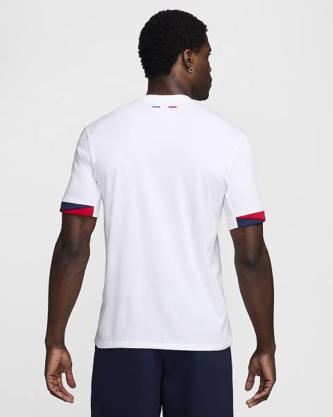 Jersey Paris Saint-Germain 2024/25 Away Stadium Nike Football Kit White / Blue / Red | Jersey-701