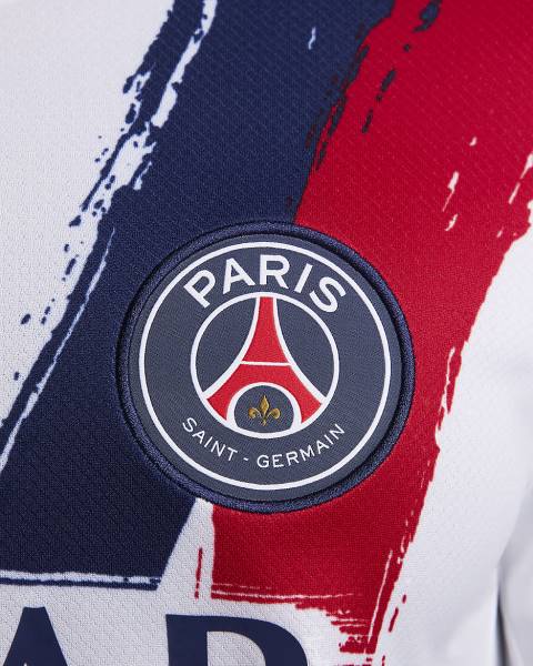 Jersey Paris Saint-Germain 2024/25 Away Stadium Nike Football Kit White / Blue / Red | Jersey-701