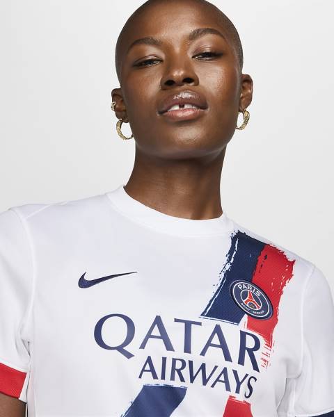 Jersey Paris Saint-Germain 2024/25 Away Stadium Nike Football Kit White / Blue / Red | Jersey-702