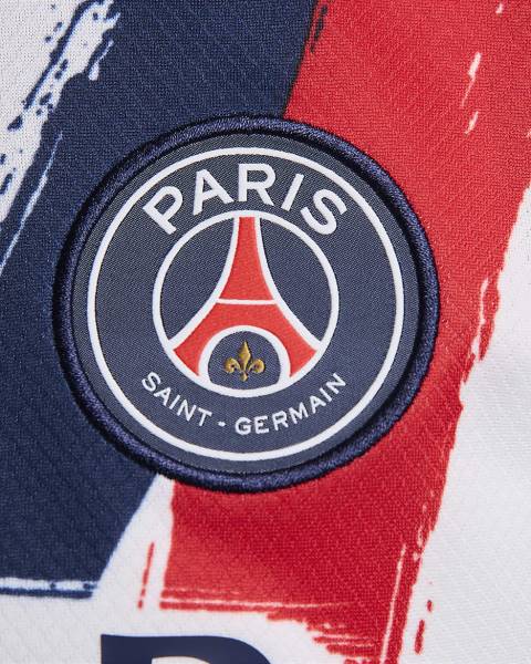 Jersey Paris Saint-Germain 2024/25 Away Stadium Nike Football Kit White / Blue / Red | Jersey-702