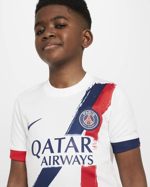 Jersey Paris Saint-Germain 2024/25 Away Stadium Nike Football Kit White / Blue / Red | Jersey-703