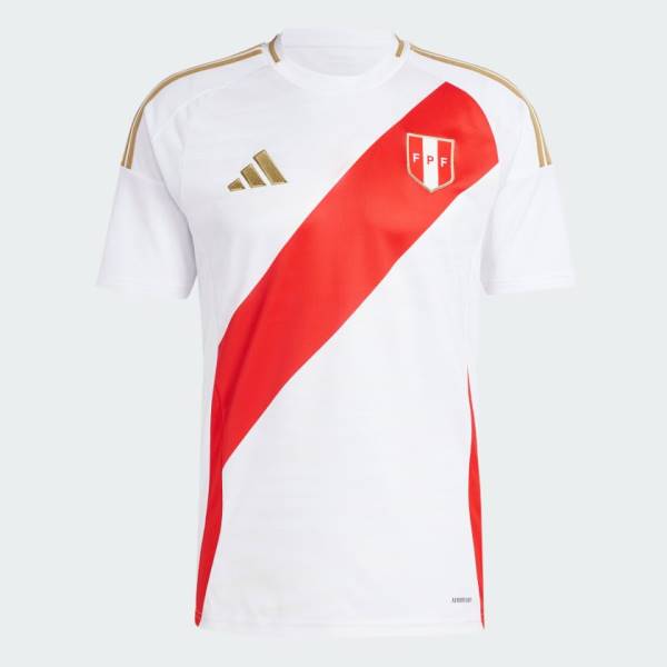 Jersey Peru 2024 Home Adidas Football Stadium Kit White / Red | Jersey-174