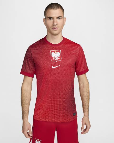 Jersey Poland 2024/25 Stadium Away Nike Football Kit Red | Jersey-65