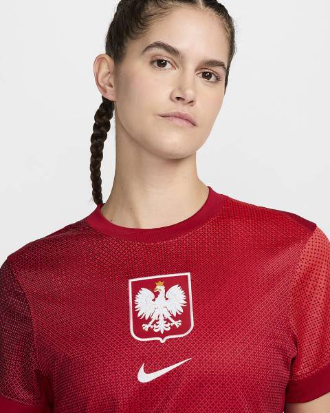 Jersey Poland 2024/25 Stadium Away Nike Football Kit Red | Jersey-66