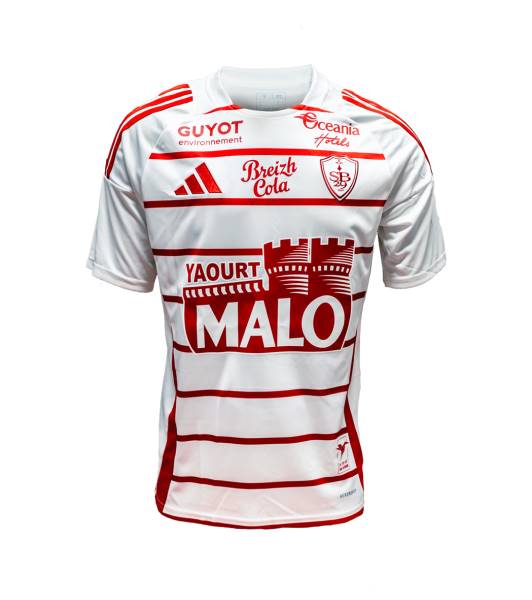 Jersey Stade Brestois 29 2024/25 Away Adidas Football Kit White / Red | Jersey-649