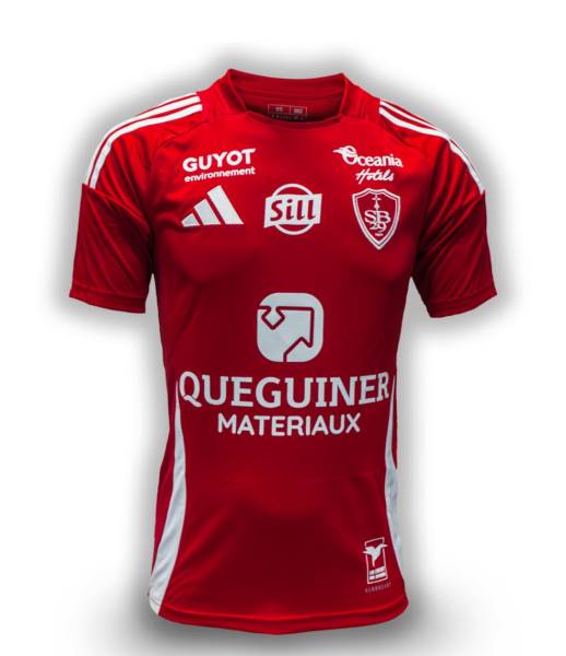 Jersey Stade Brestois 29 2024/25 Home Adidas Football Kit Red / White | Jersey-646