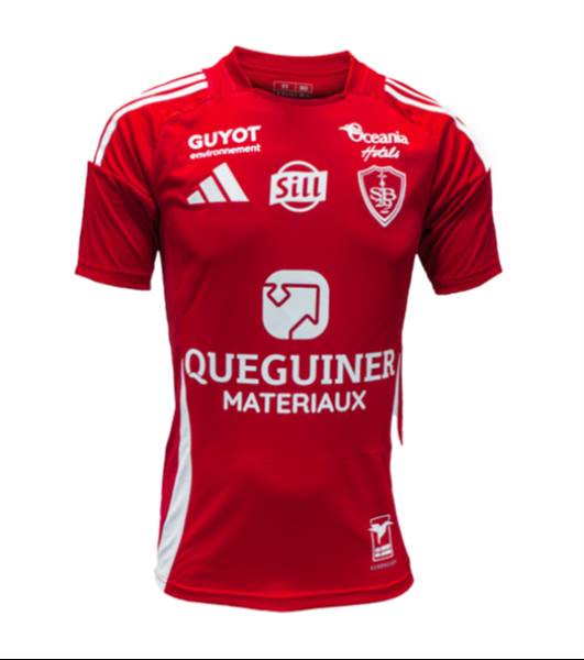 Jersey Stade Brestois 29 2024/25 Home Adidas Football Kit Red / White | Jersey-647