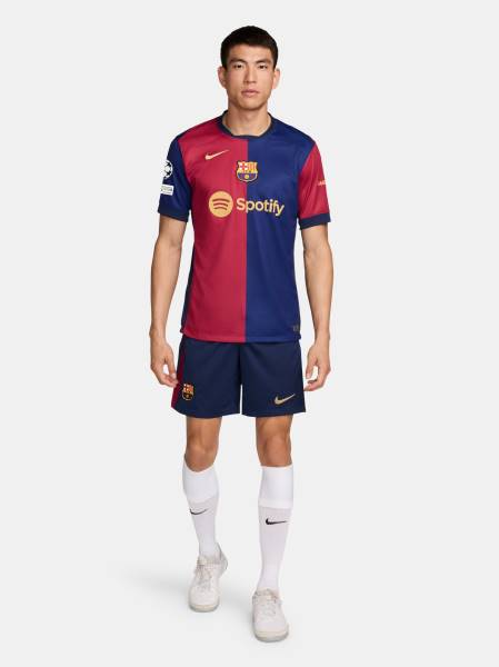 Jersey UCL - FC Barcelona 2024/25 Away Stadium Nike Football Kit Black / Red / Blue | Jersey-398