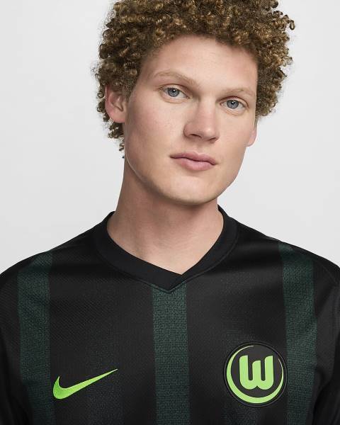 Jersey VfL Wolfsburg 2024/25 Away Nike Football Kit Black / Green | Jersey-605