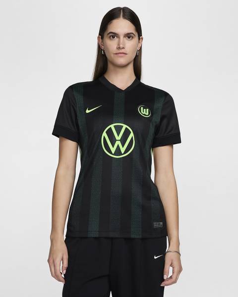 Jersey VfL Wolfsburg 2024/25 Away Nike Football Kit Black / Green | Jersey-606