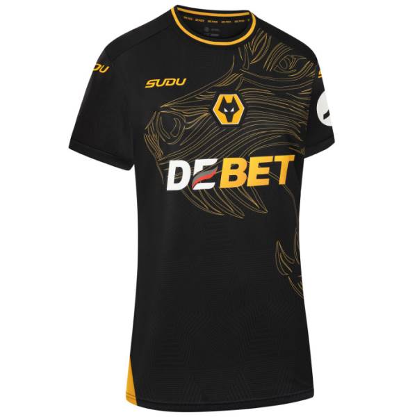 Jersey Wolves 2024/25 Away Sudu Football Kit Black / Yellow | Jersey-358