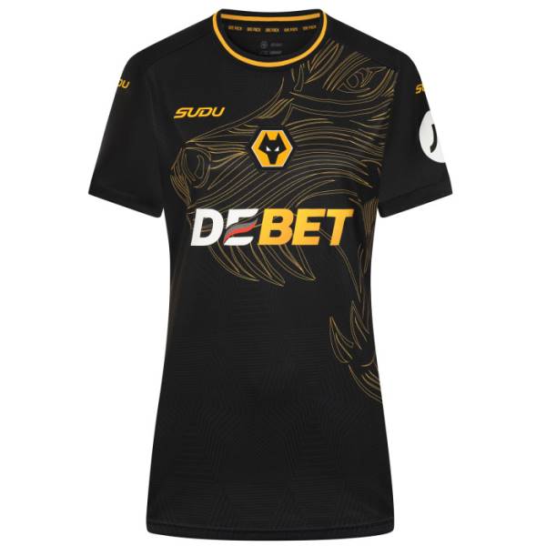 Jersey Wolves 2024/25 Away Sudu Football Kit Black / Yellow | Jersey-358