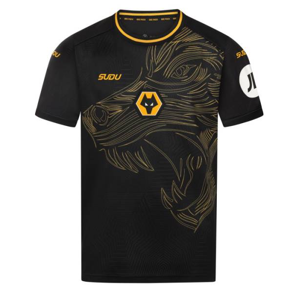 Jersey Wolves 2024/25 Away Sudu Football Kit Black / Yellow | Jersey-359